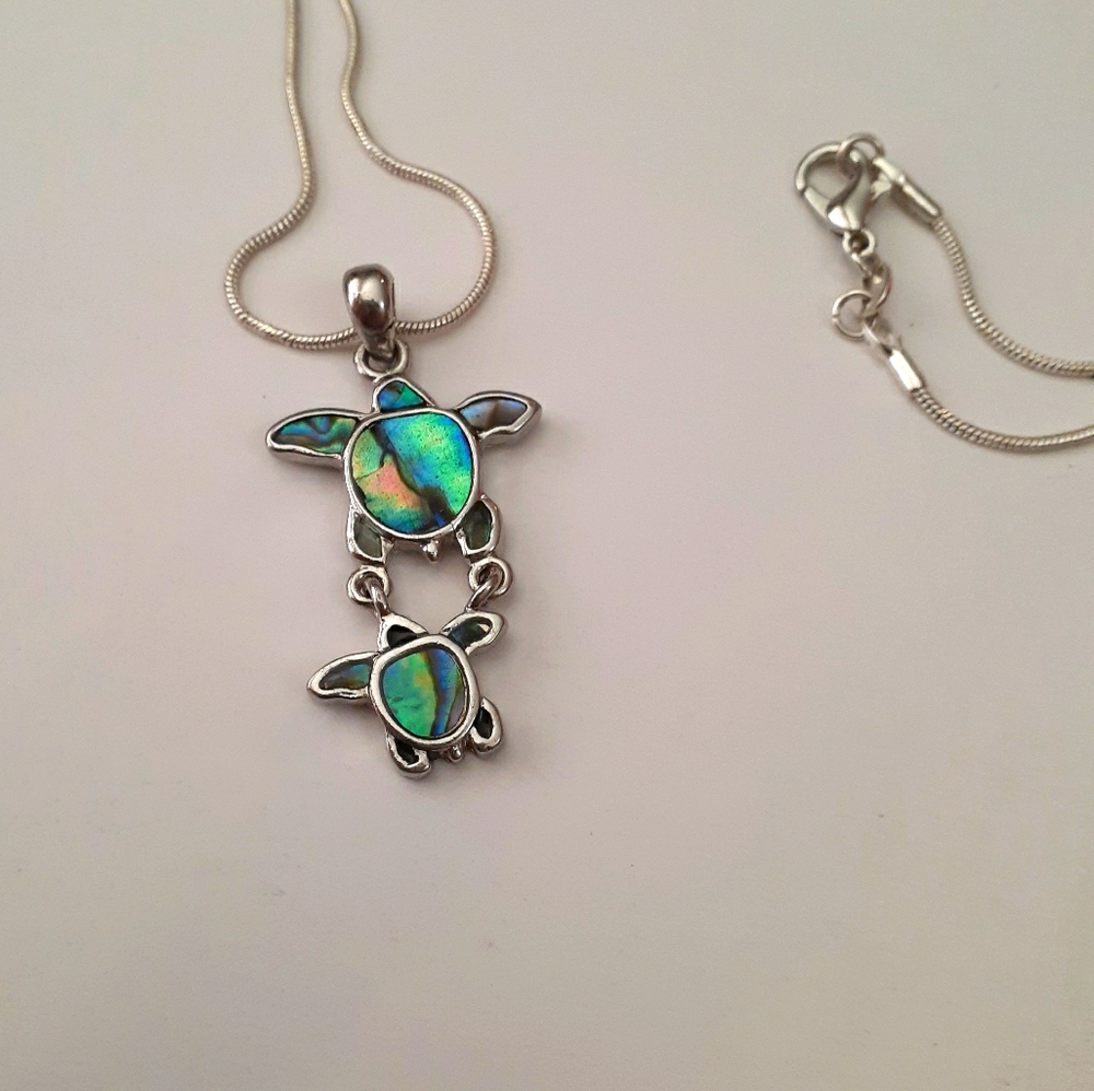 Moonlight Turtle Sterling Silver 22 Chain